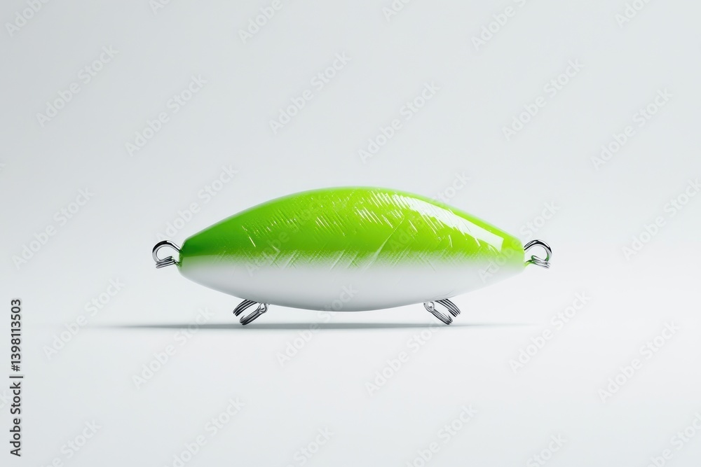 Fototapeta premium Green and White Fishing Lure