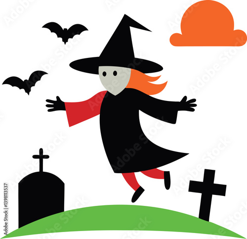 halloween witch with a pumpkin