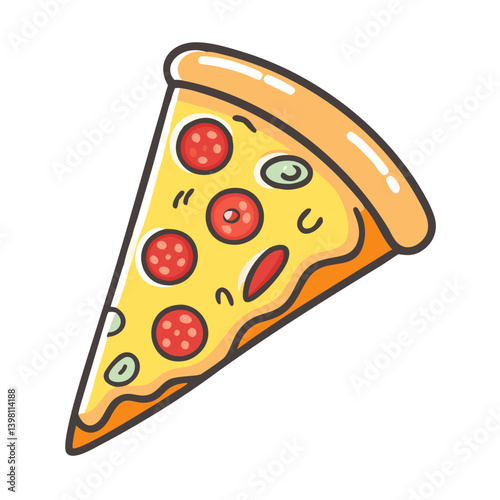 pepperoni pizza icon, pepperoni pizza vector illustration-simple illustration of pepperoni pizza, perfect for pepperoni pizza logos and icons