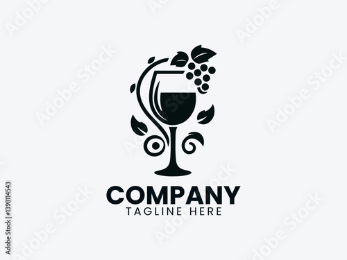 Wine Vector Logo Design, Elegant Wine Logo, Premium Wine Branding Logo