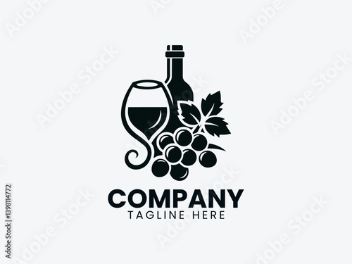 Wine Vector Logo Design, Elegant Wine Logo, Premium Wine Branding Logo