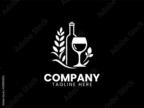 Wine Vector Logo Design, Elegant Wine Logo, Premium Wine Branding Logo