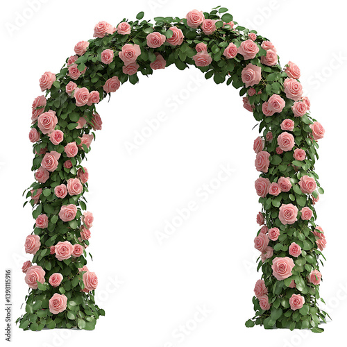 a floral gate on transparent background