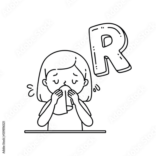 An Illustration of letter R stand for Runny