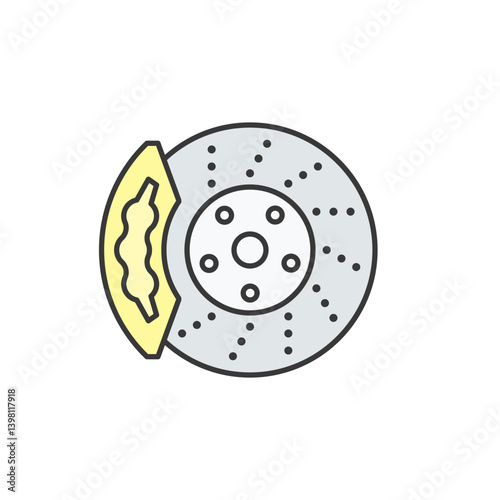 Enhancing safety and control, this symbol represents disc brakes, providing strong stopping power, heat dissipation, and reliability for smooth, responsive vehicle braking