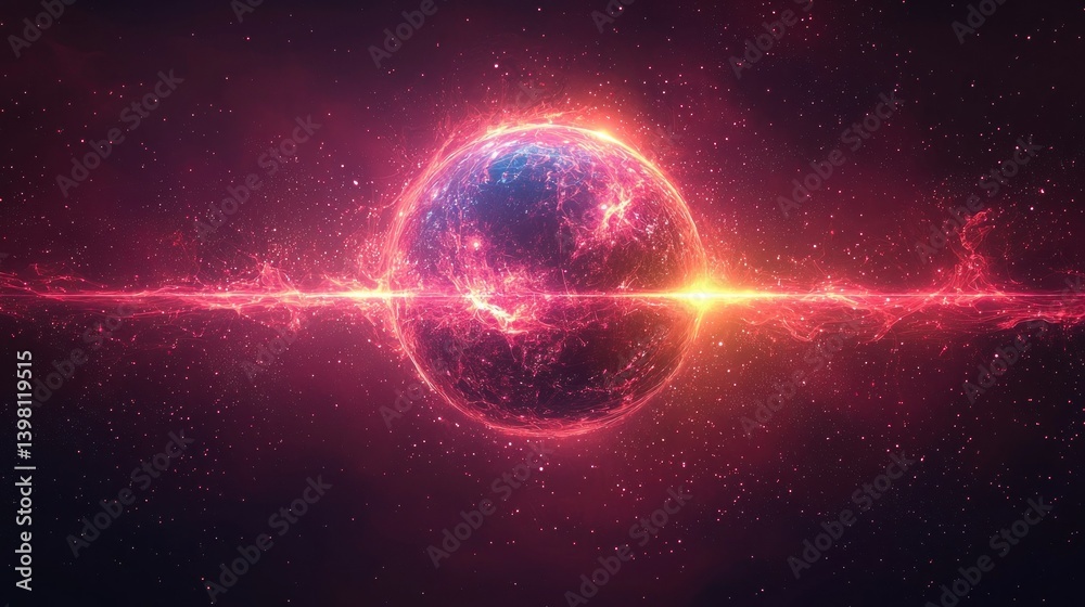 Obraz premium Cosmic Inferno: A Fiery Celestial Body