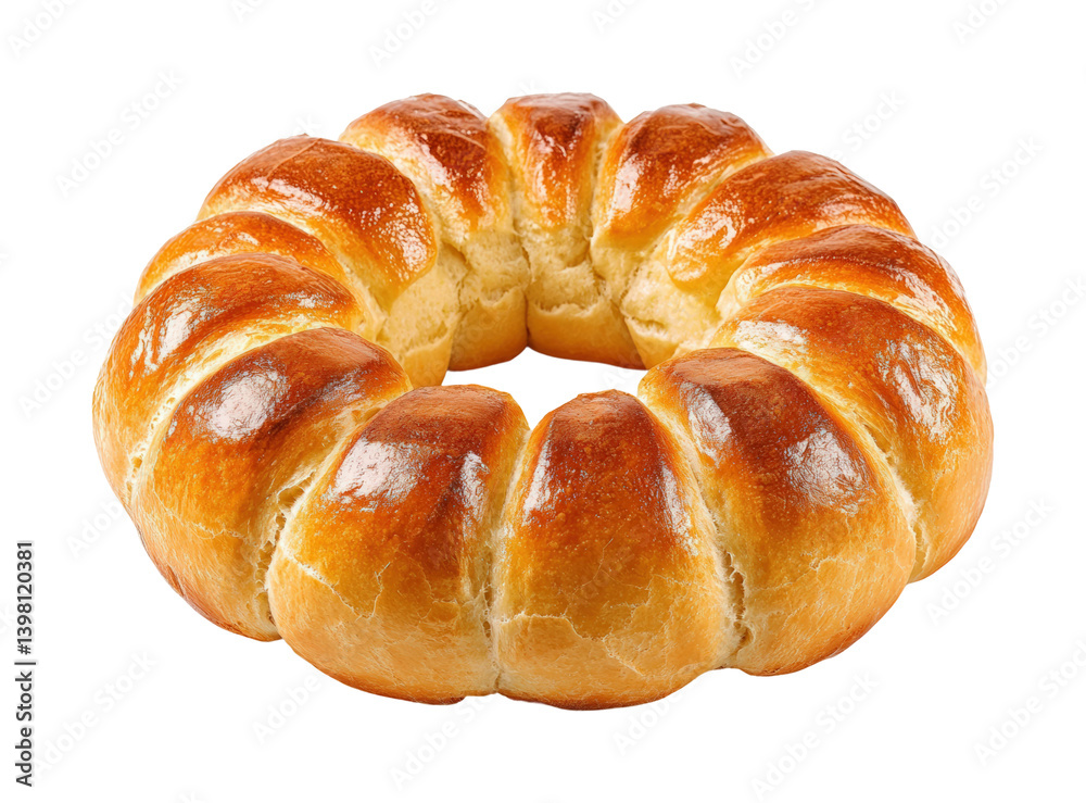 Delicious freshly baked brioche bread ring bakery food warm environment isolated on transparent background png Delicious freshly baked brioche bread ring bakery food warm environment isolated on transparent background png