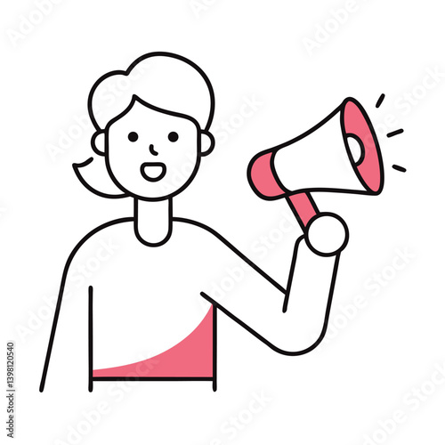 Activist Shouting with Megaphone Icon