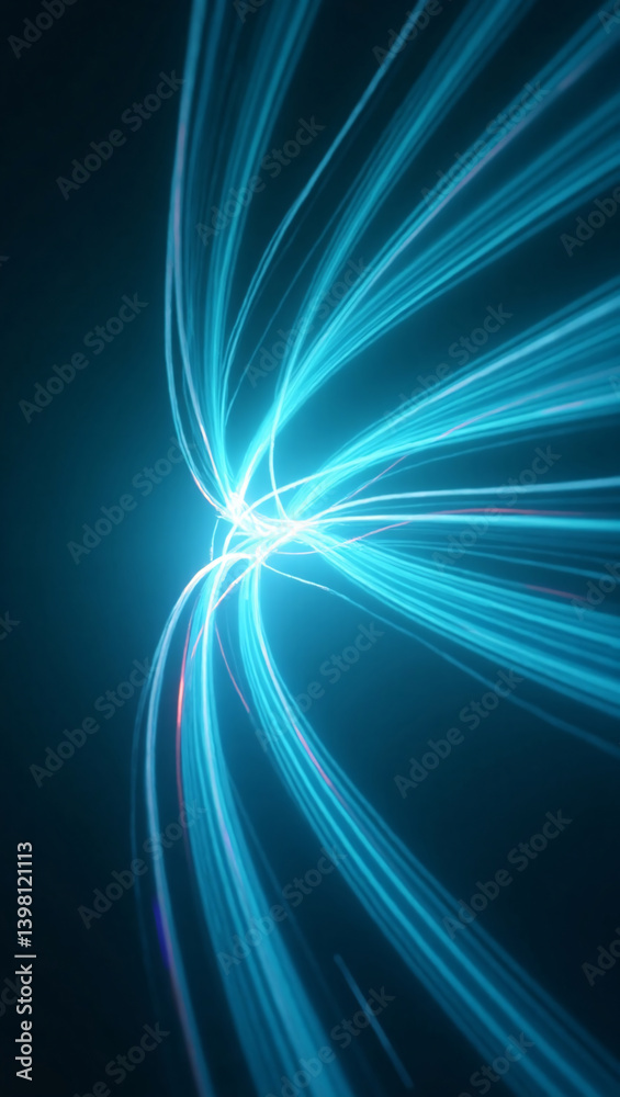 Dynamic light trails of neon blue on a dark backdrop, symbolizing energy, speed, and connection. The image conveys a sense of futuristic movement Dynamic light trails of neon blue on a dark backdrop, symbolizing energy, speed, and connection. The image conveys a sense of futuristic movement