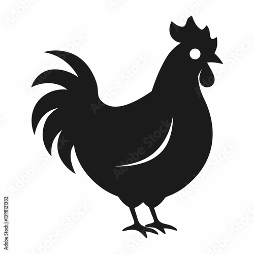 new style chicken silhouette hen vector icon on white background