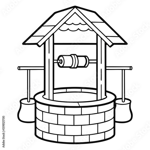 Water Well Icon with Minimal Design