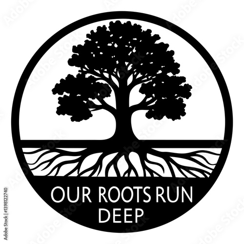 A Majestic Tree with Deep Roots Symbolic of Heritage and Family