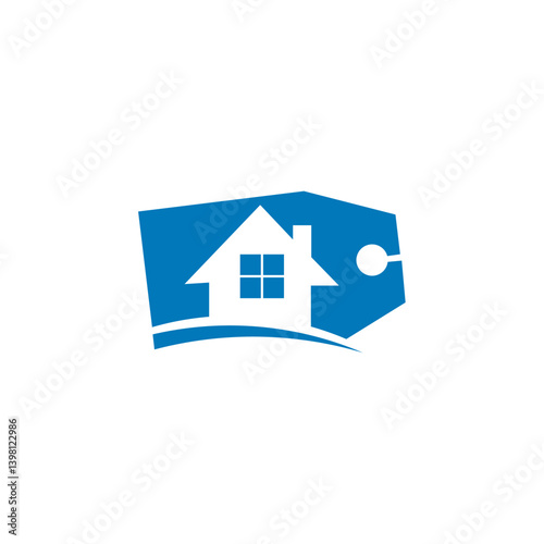 Blue House Tag Real Estate Icon