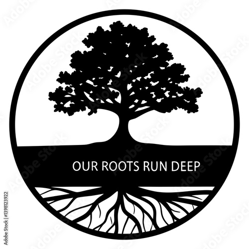 A Majestic Tree with Deep Roots Symbolic of Strength and Heritage
