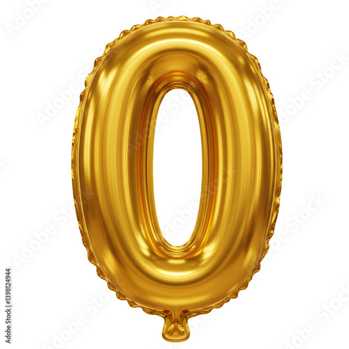 Helium foil balloon in the shape of the number 
