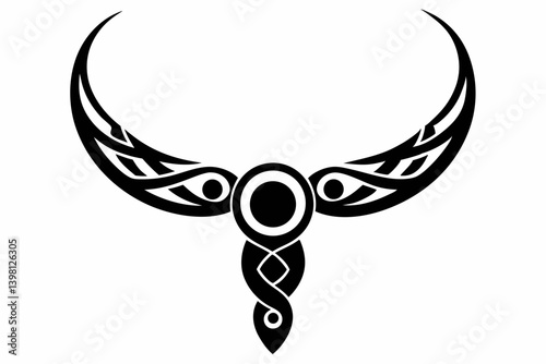 Celtic Torc Necklace Silhouette Vector Illustration