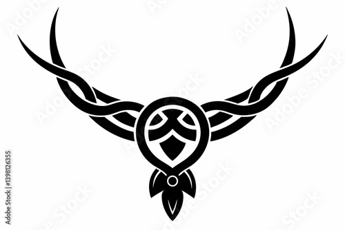 Handcrafted Stone Axe Flat Black Vector Art