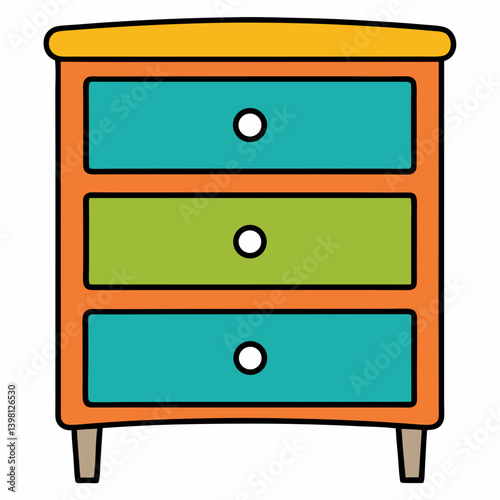 vector illustration of a set of a set of wooden furniture
