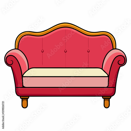 red sofa isolated