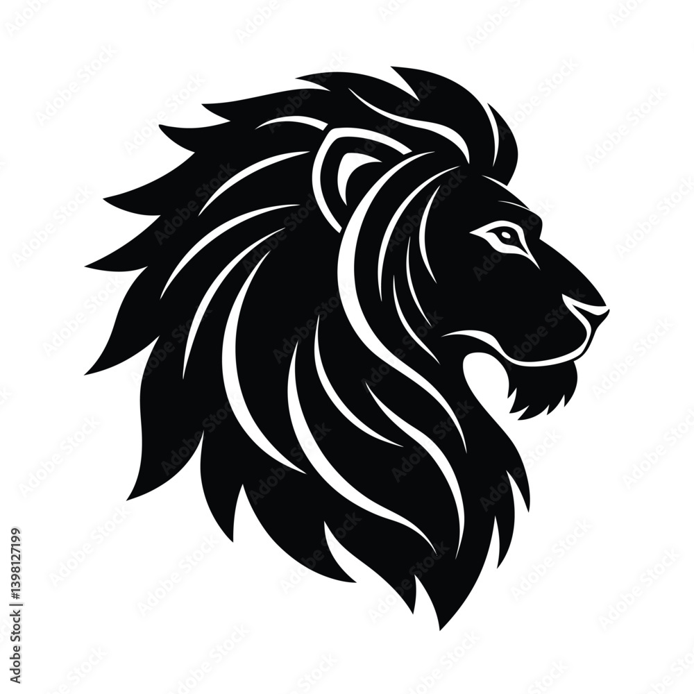 Obraz premium lion profile vector art silhouette