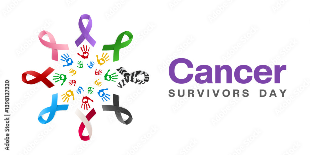 Obraz premium National Cancer Survivors Day. Great for posters, banners, social media and more. White background.