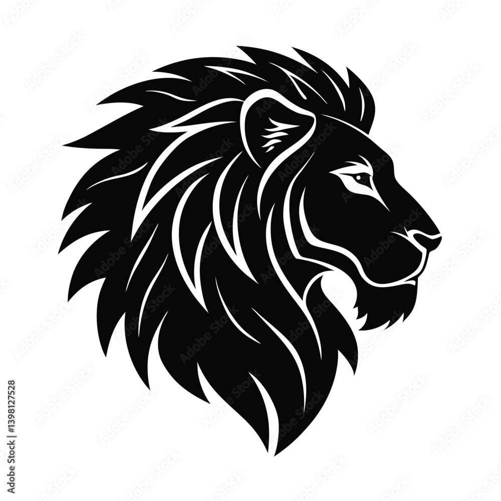 Fototapeta premium lion profile vector art silhouette