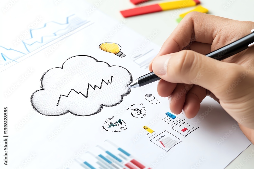 Brainshaped cloud raining graphs and reports, datadriven business intelligence Brainshaped cloud raining graphs and reports, datadriven business intelligence