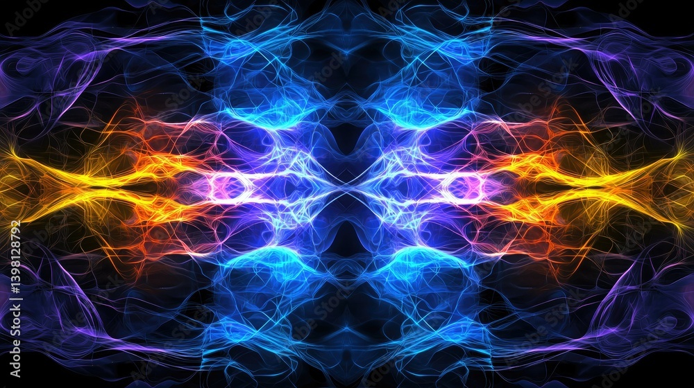 Obraz premium A mesmerizing sci-fi digital background with electric blue currents and abstract motion effects