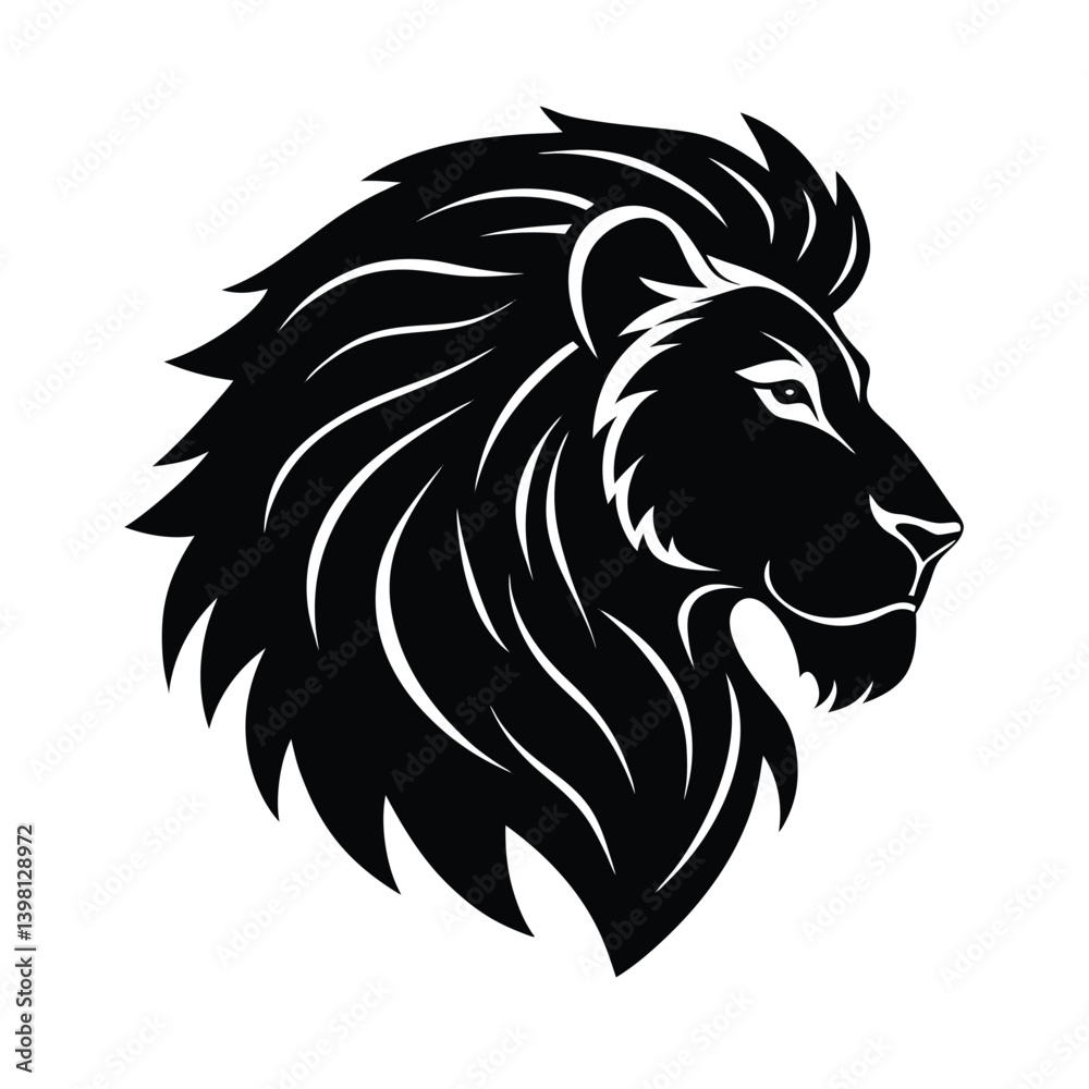 Fototapeta premium lion profile vector art silhouette