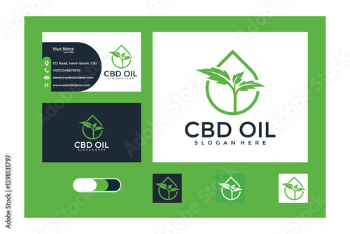 CBD Oil Logo Design and Branding Template