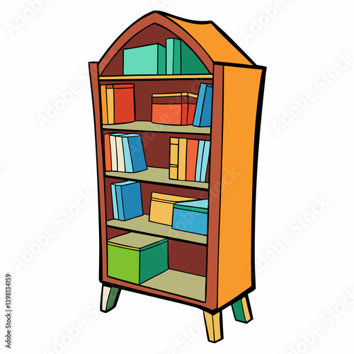 old wooden bookshelf