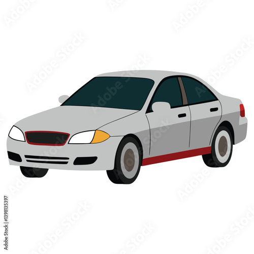 White Background Sedan Car Drawing