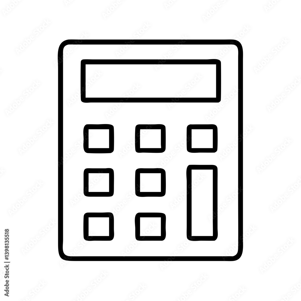 Illustration of a simple calculator for basic math and financial calculations Illustration of a simple calculator for basic math and financial calculations