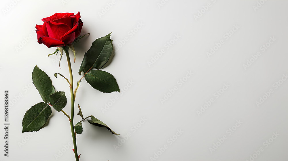 Fototapeta premium Rose on a white background
