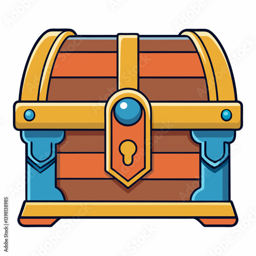illustration of a wooden chest