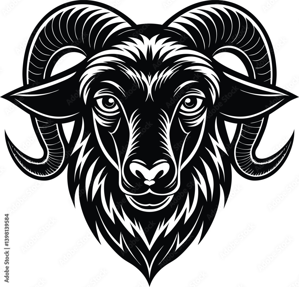 Silhouette Head of the ram vector and illustrator Silhouette Head of the ram vector and illustrator