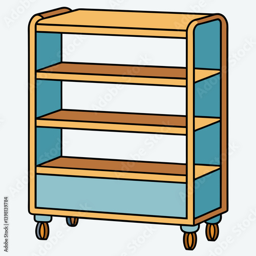 wooden shelves