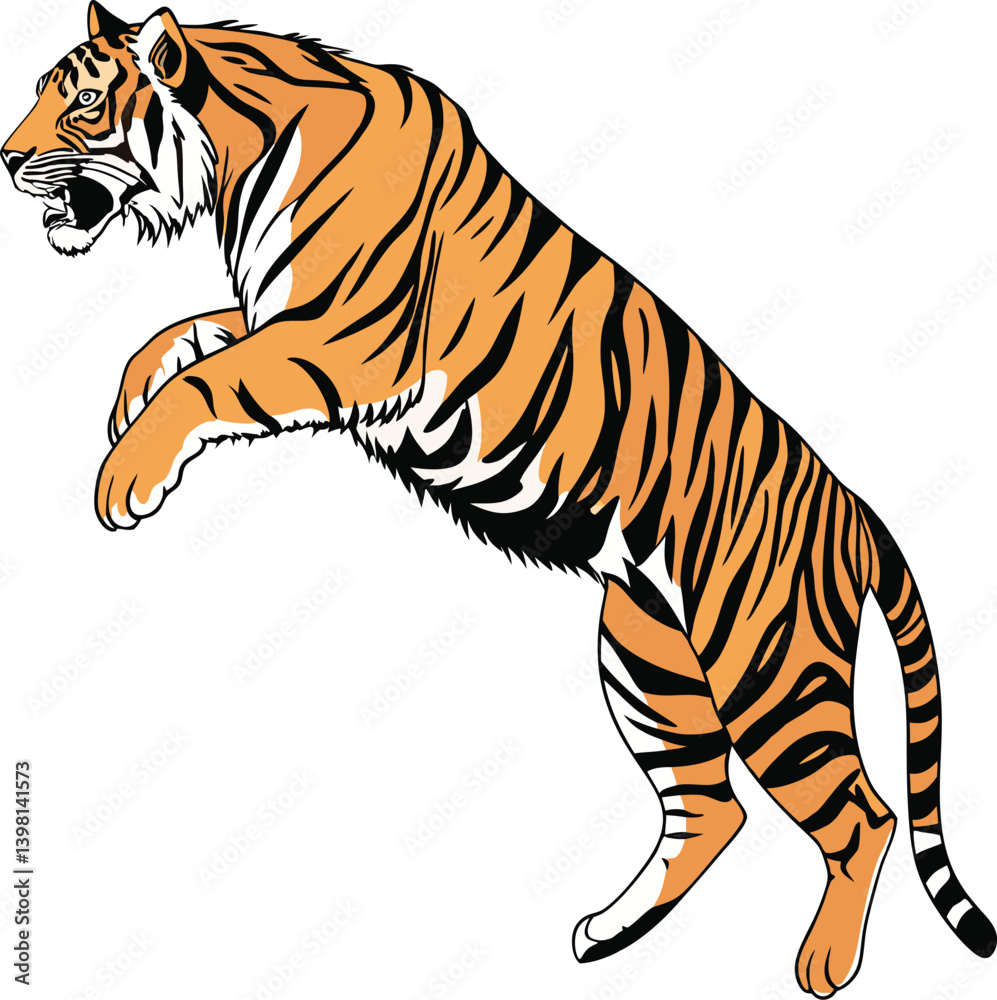 Obraz premium tiger colorful vector and illustrator