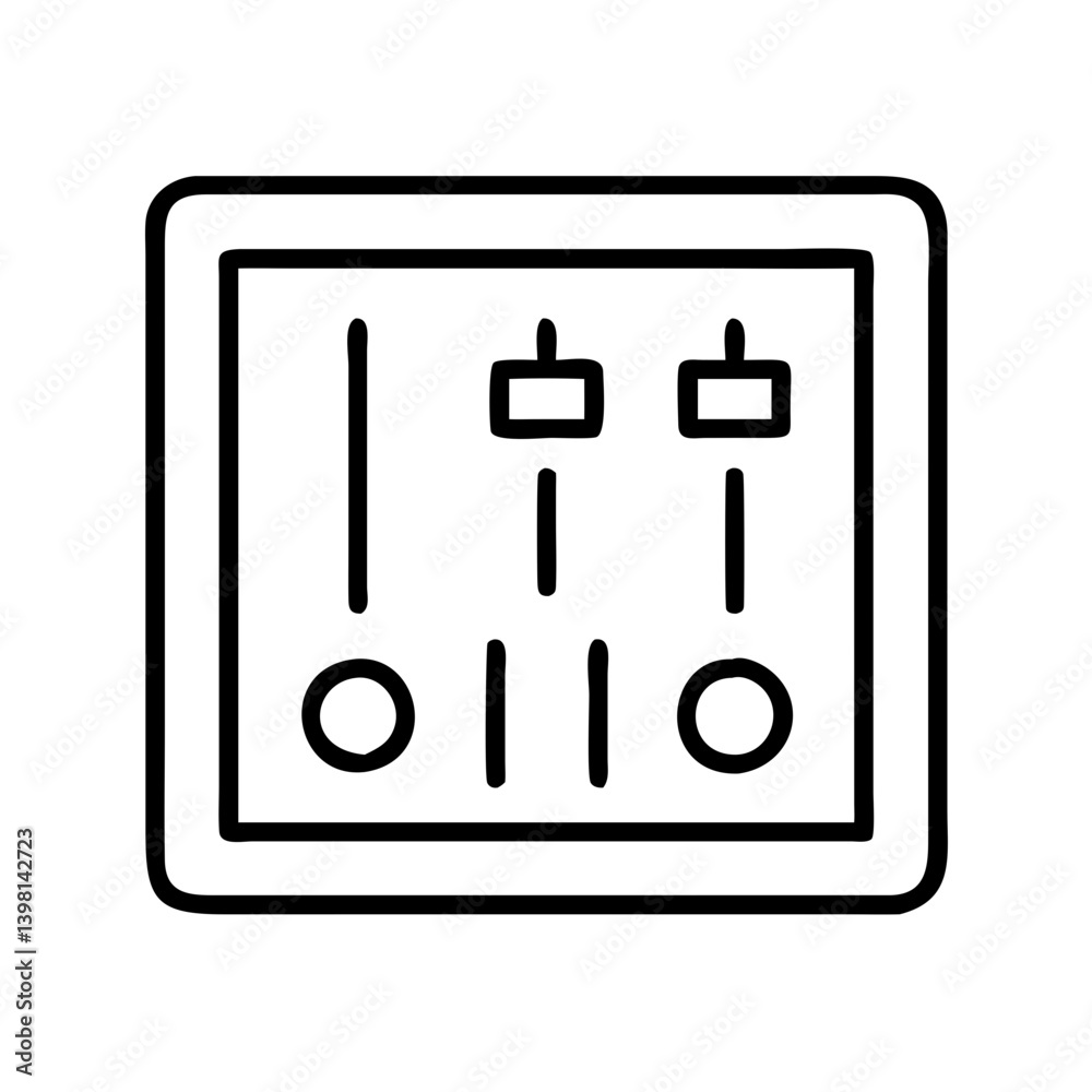 Audio mixer console vector icon for sound dj and music production equipment design Audio mixer console vector icon for sound dj and music production equipment design