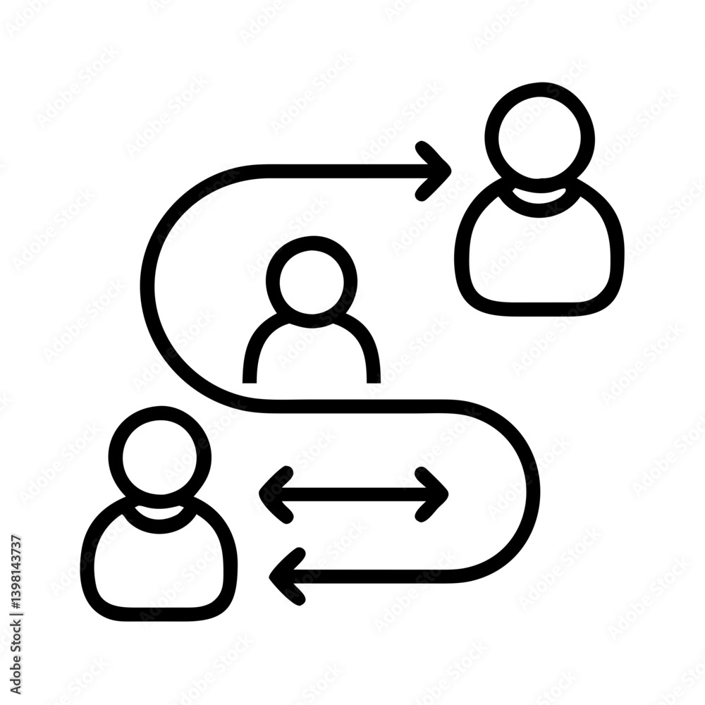 People communication and flow process diagram for business and organization use People communication and flow process diagram for business and organization use