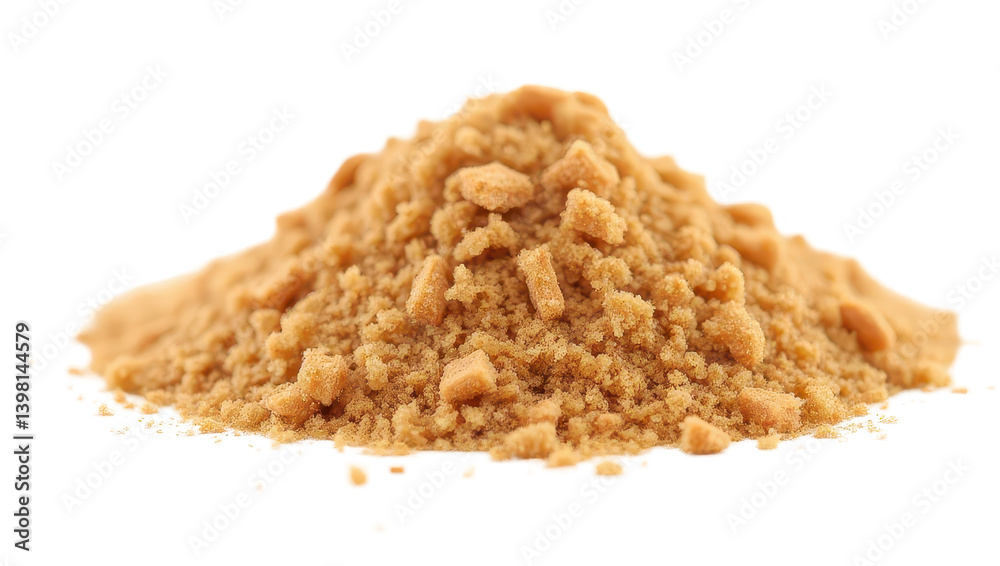 Brown Sugar Granules Pile, Close Up Texture Brown Sugar Granules Pile, Close Up Texture