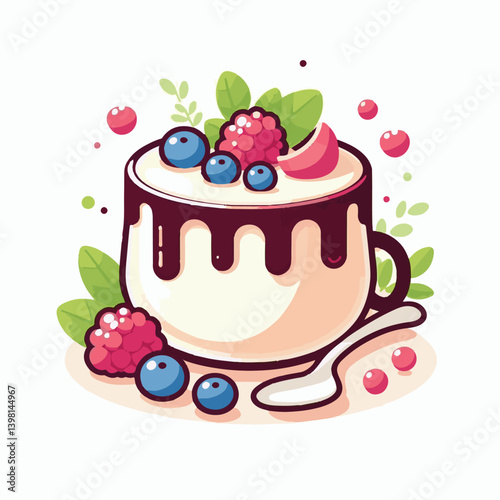 cream, dessert, sweet, food, gourmet, milk, red, italian, jelly, pudding, white, vanilla, mint, sauce, background, panna, cotta, decoration, mousse, snack, delicious, plate, berry, fruit, fresh, panna
