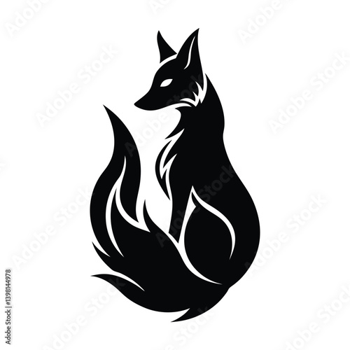 Wallpaper Mural A fox shaped like a flame silhouette on white background. Torontodigital.ca