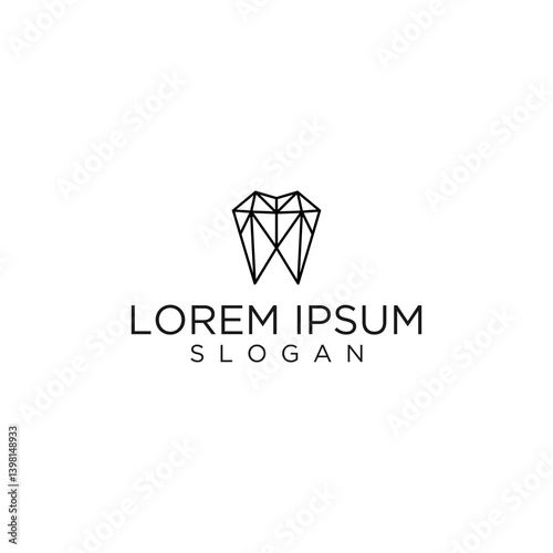 Geometric Tooth and Diamond Logo Design