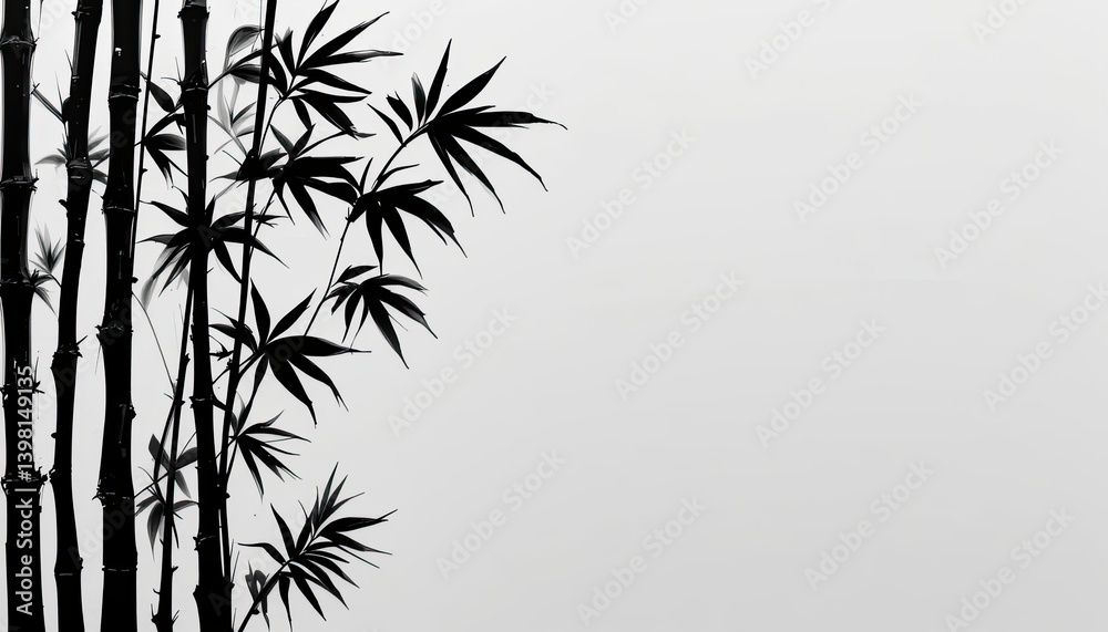 Obraz premium bamboo vector illustration, generat AI