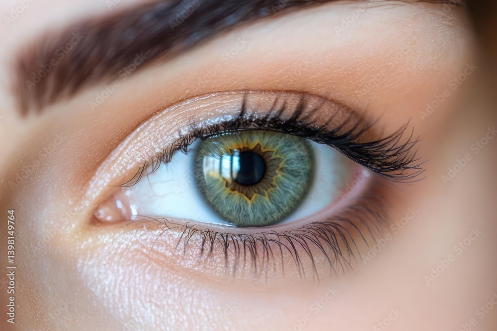 Obraz premium Close-up of a woman's eye with makeup