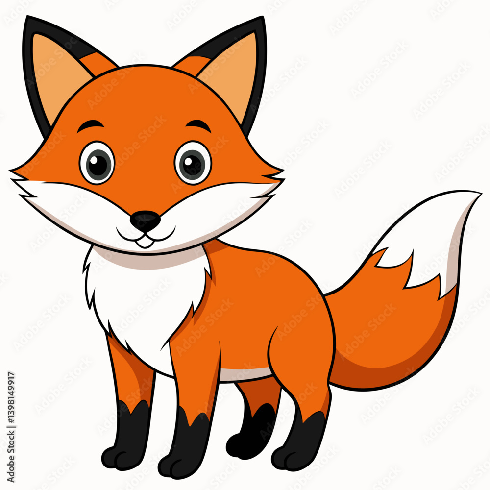 Fototapeta premium fox cartoon isolated on white