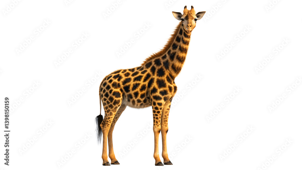 Obraz premium Majestic Giraffe African Wildlife Tall Mammal Savannah Animal Wildlife Photography Isolated on