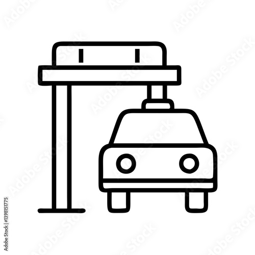 Car wash service station icon vector illustration for vehicle cleaning and care