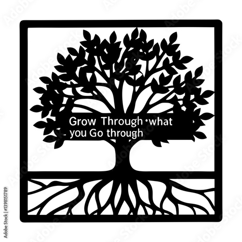 Grow Through What You Go Through Inspirational Tree of Life Art Print